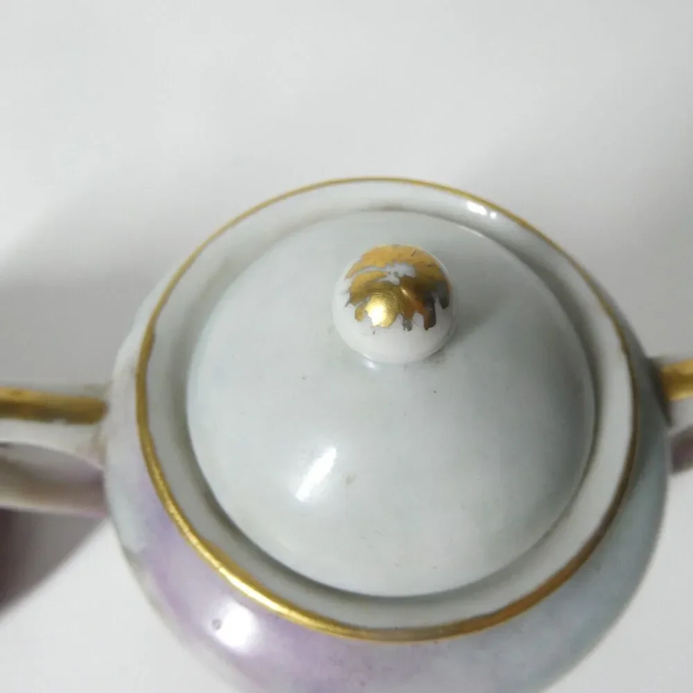 Creamer & Sugar Bowl Vintage Porcelain Floral Handpainted Signed Occupied Japan